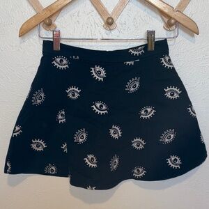 H&M Mystic Eyes Circle Skirt in Black and White
